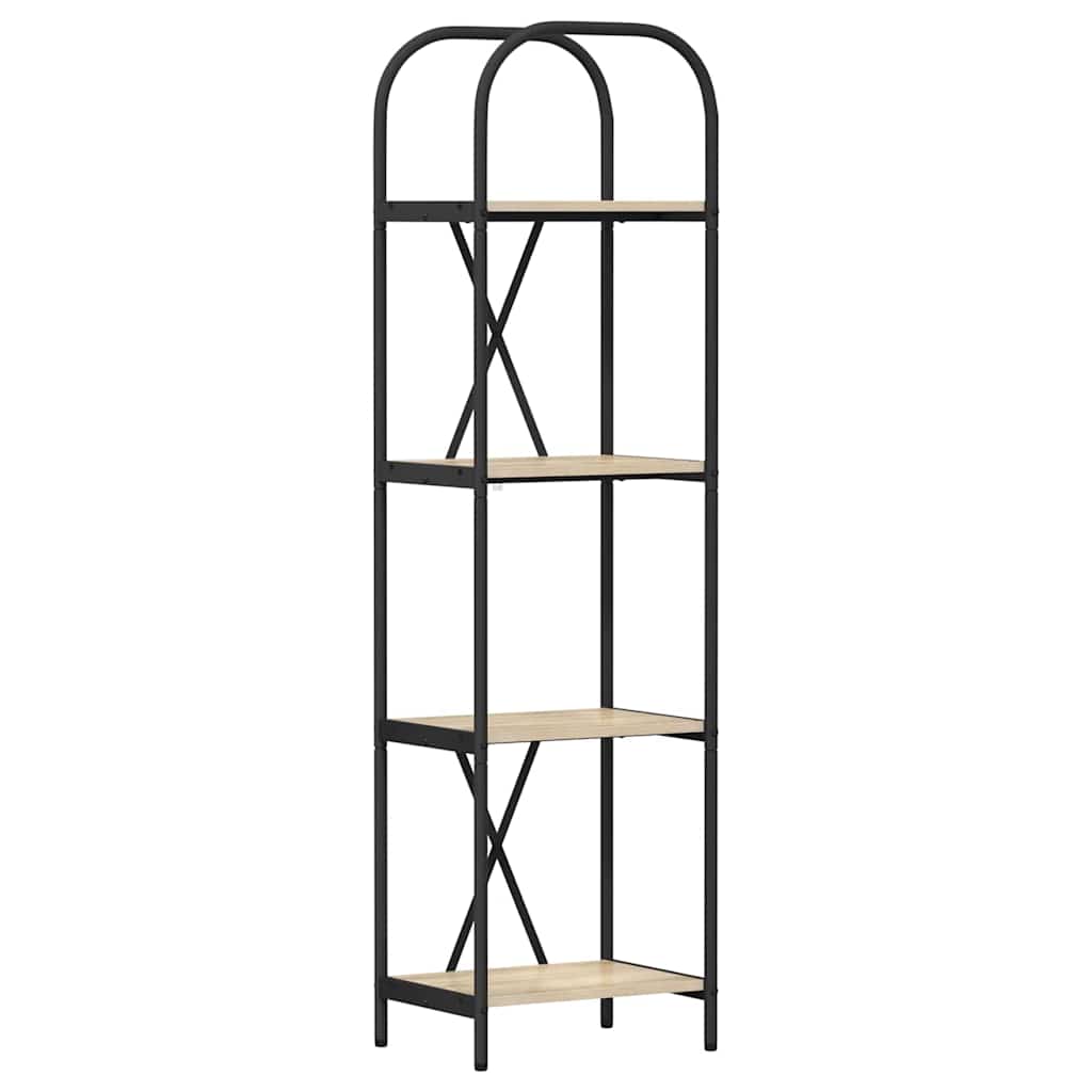 Bogreol 4 niveauer 40 x 30 x 146 cm Konstrueret træ Sonoma eg
