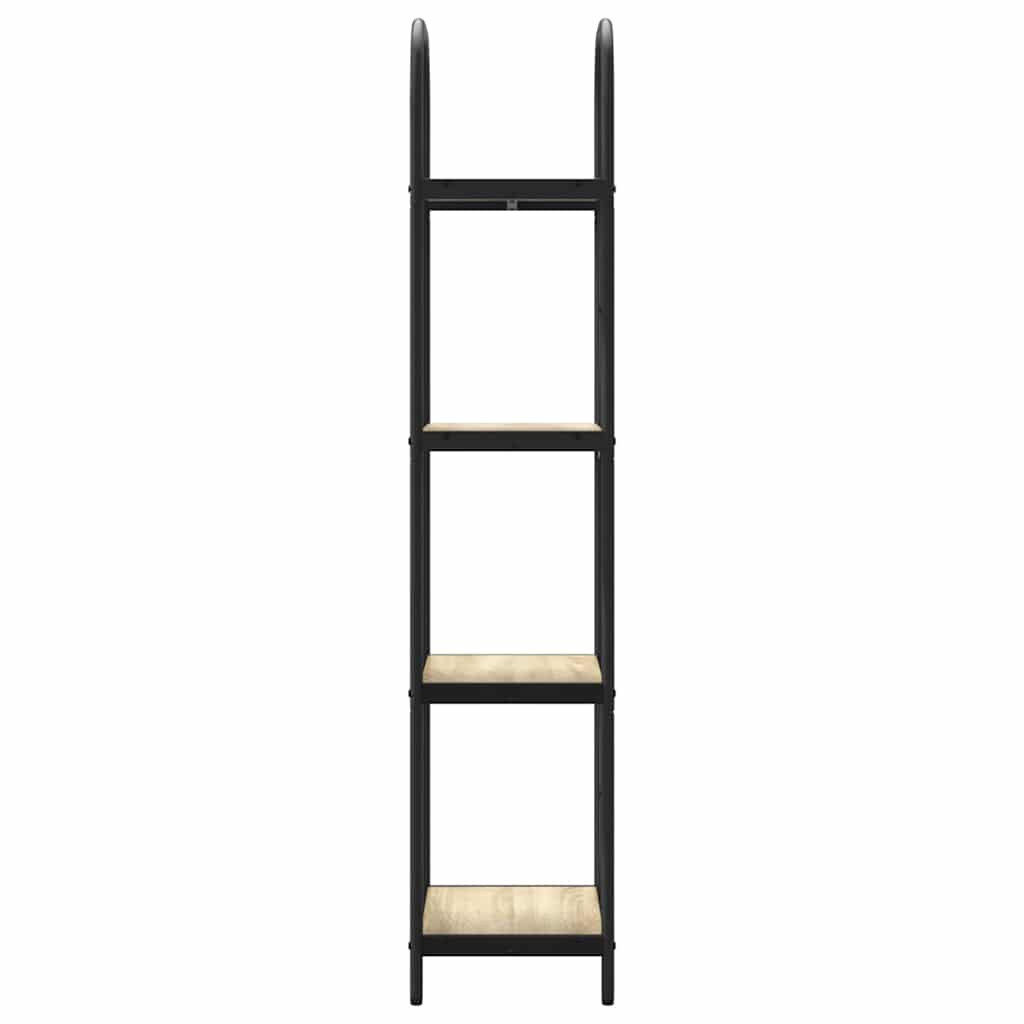 Bogreol 4 niveauer 40 x 30 x 146 cm Konstrueret træ Sonoma eg