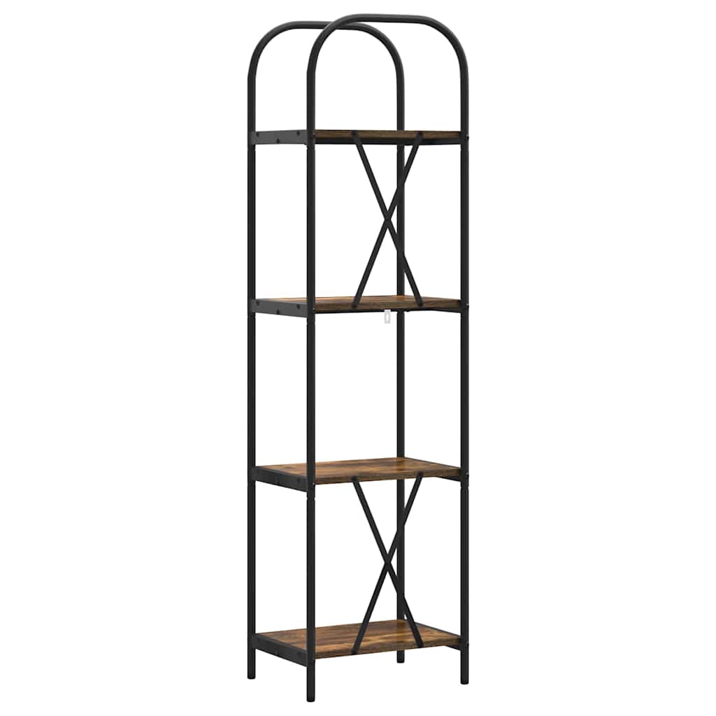 Bogreol 4 niveauer 40 x 30 x 146 cm Konstrueret træ Røget eg