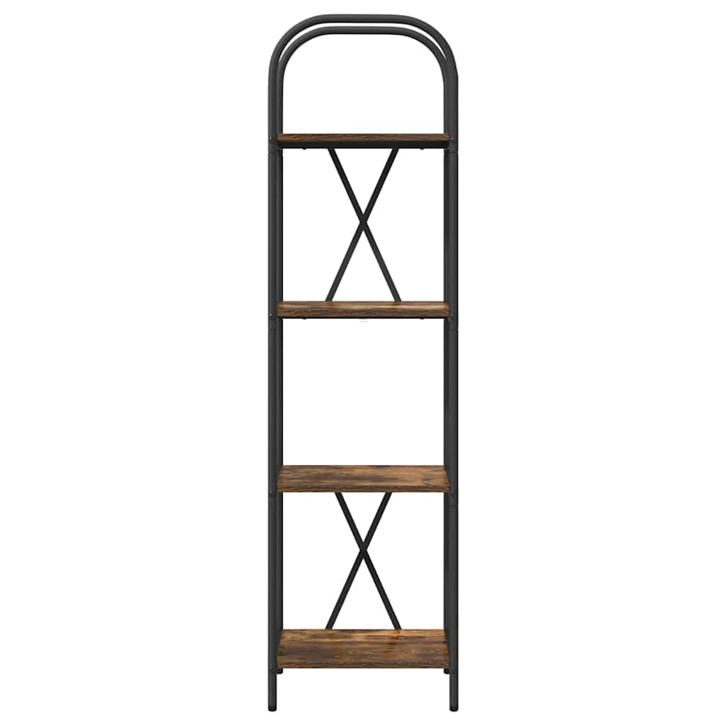 Bogreol 4 niveauer 40 x 30 x 146 cm Konstrueret træ Røget eg