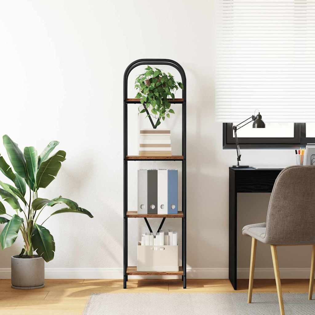 Bogreol Gammelt træ 40 x 30 x 146 cm Konstrueret træ