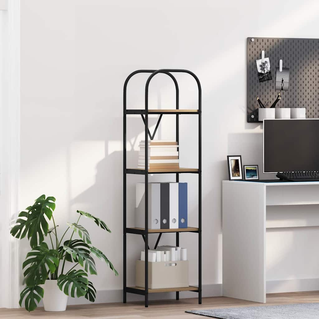Bogreol 4 niveauer 40 x 30 x 146 cm Konstrueret træ