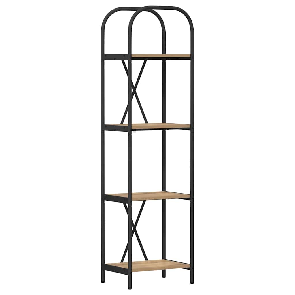 Bogreol 4 niveauer 40 x 30 x 146 cm Konstrueret træ
