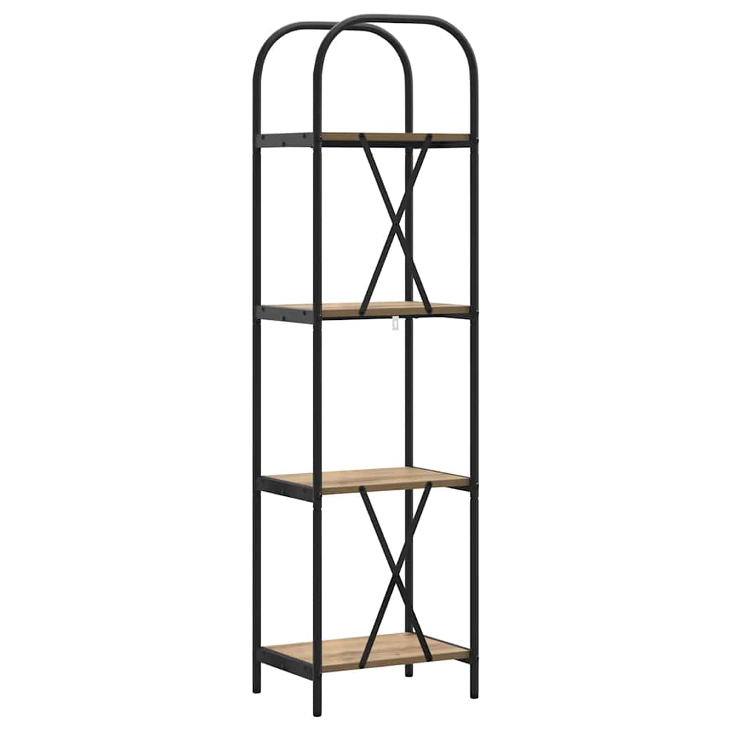 Bogreol 4 niveauer 40 x 30 x 146 cm Konstrueret træ