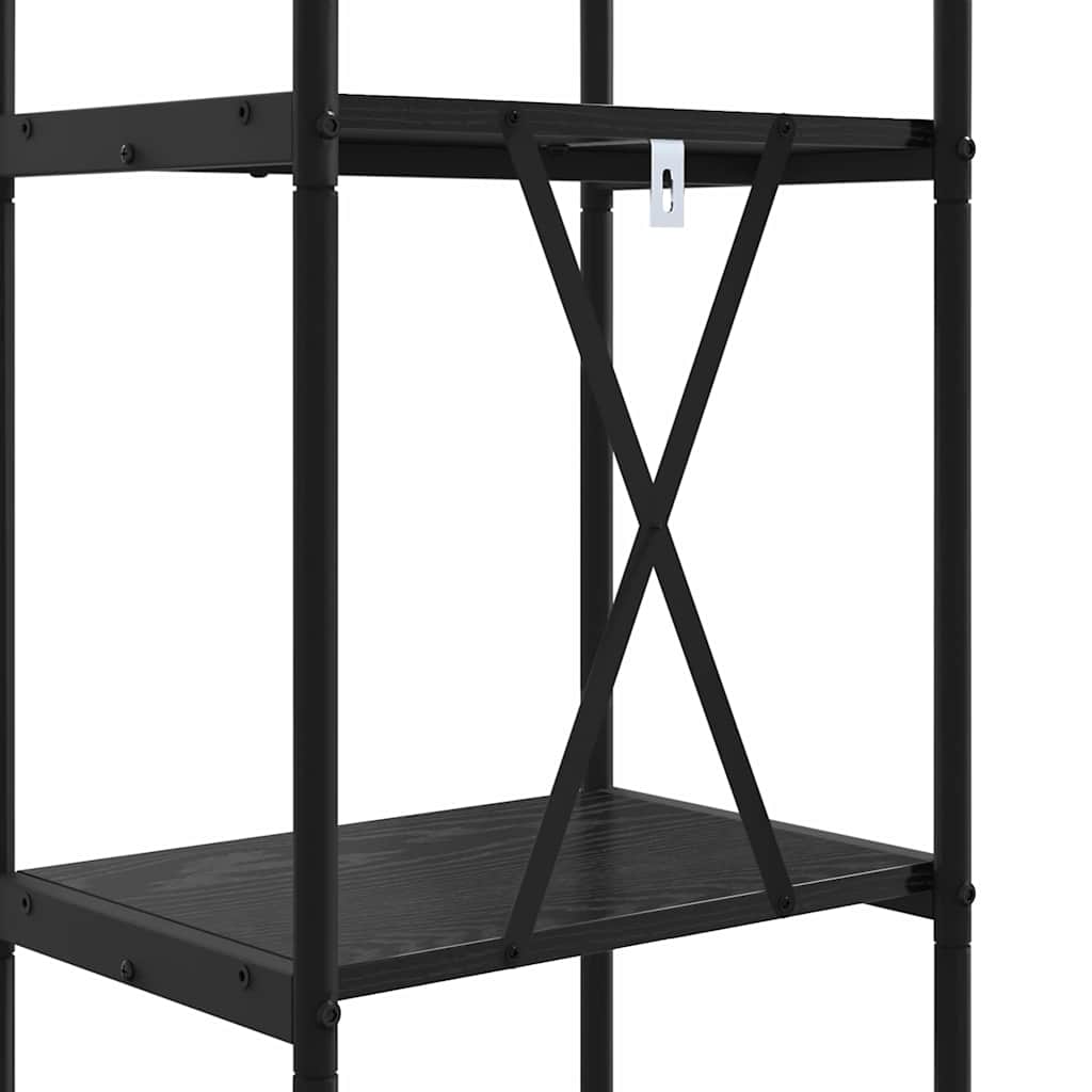 Bogreol 3 niveauer 40 x 30 x 109 cm Konstrueret træ Sort eg