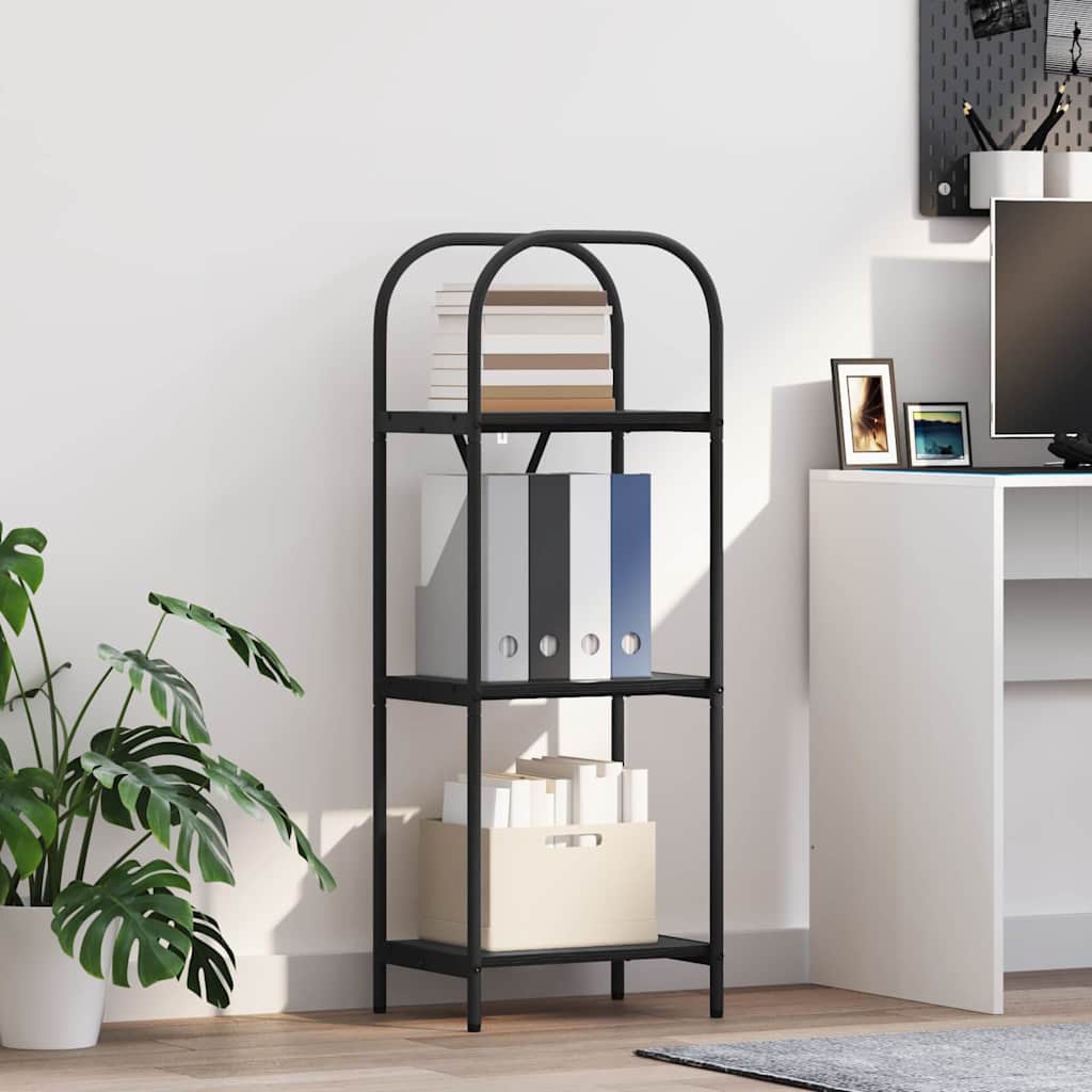 Bogreol 3 niveauer 40 x 30 x 109 cm Konstrueret træ Sort eg