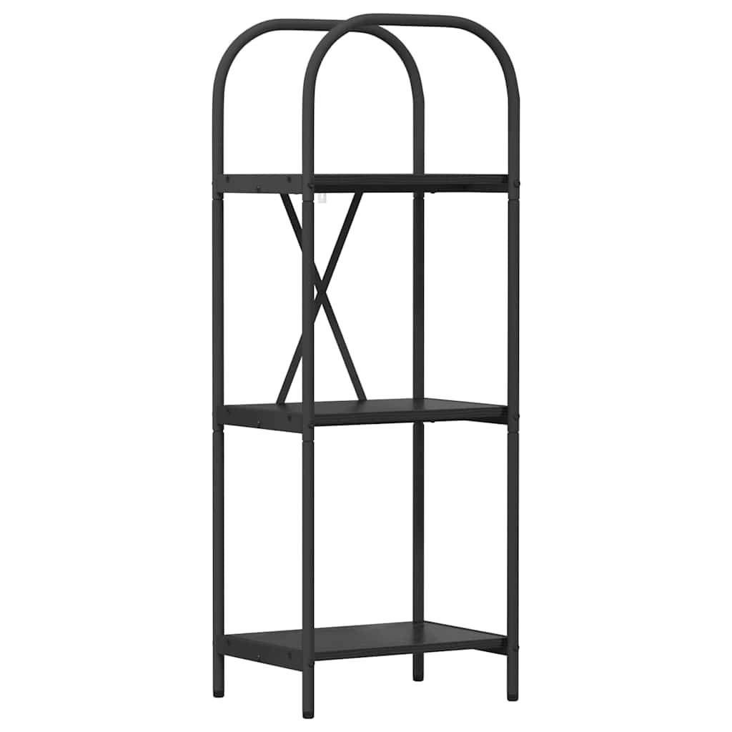 Bogreol 3 niveauer 40 x 30 x 109 cm Konstrueret træ Sort eg