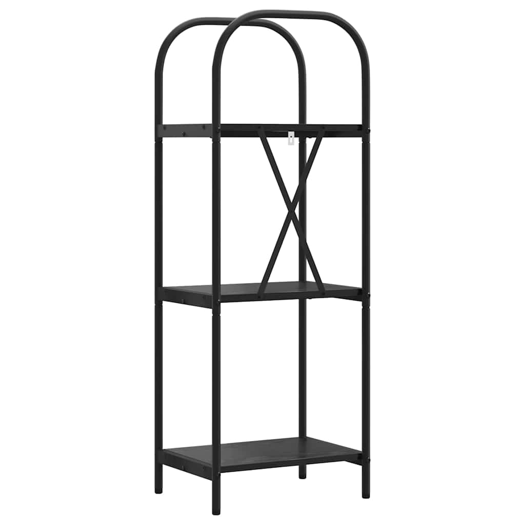 Bogreol 3 niveauer 40 x 30 x 109 cm Konstrueret træ Sort eg