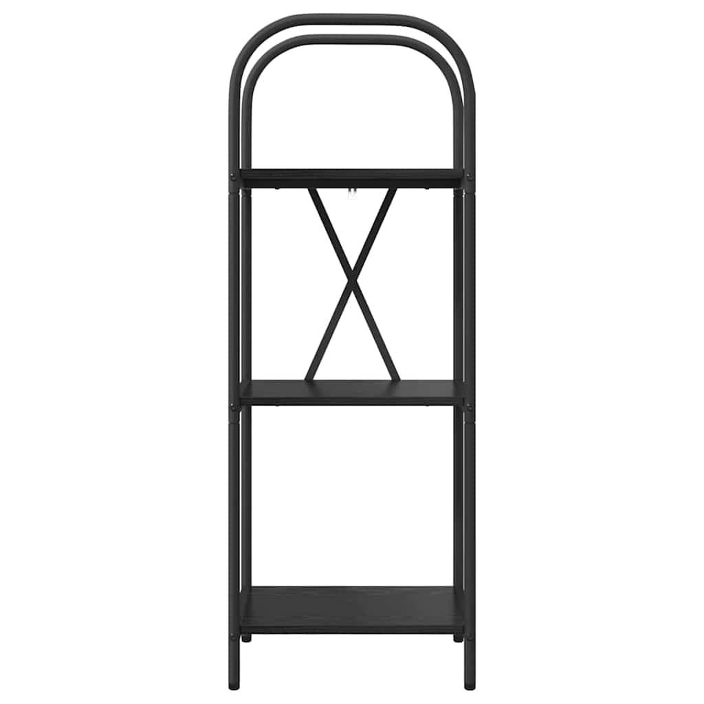 Bogreol 3 niveauer 40 x 30 x 109 cm Konstrueret træ Sort eg