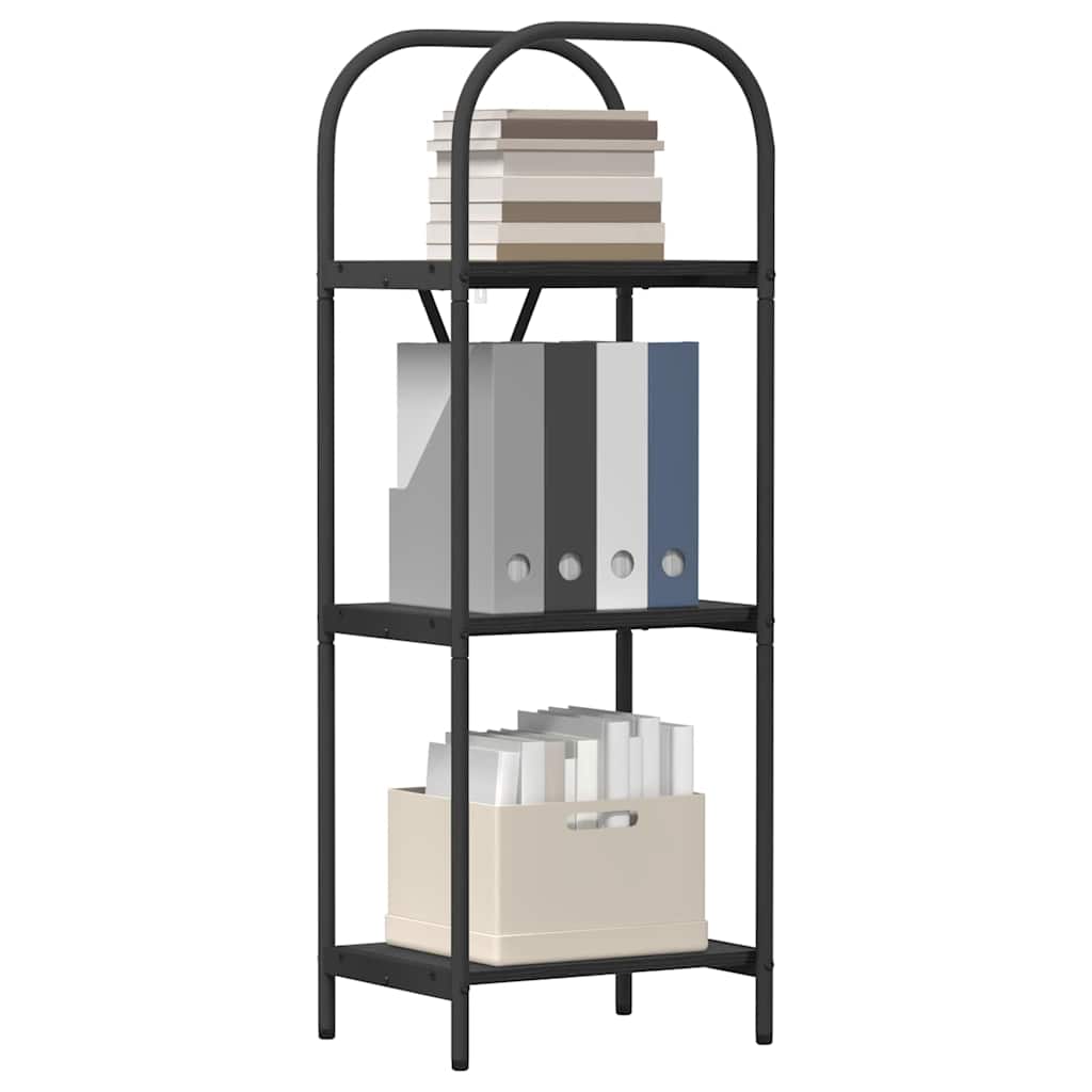 Bogreol 3 niveauer 40 x 30 x 109 cm Konstrueret træ Sort eg