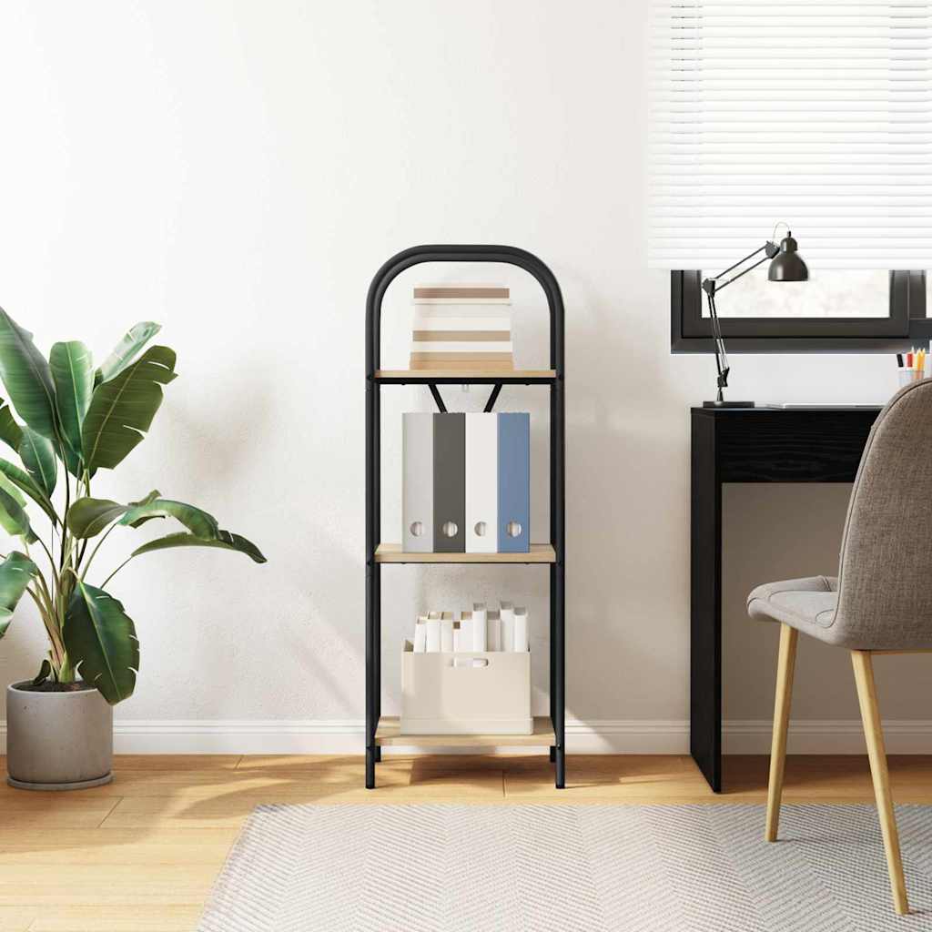 Bogreol 3 niveauer 40 x 30 x 109 cm Konstrueret træ Sonoma eg