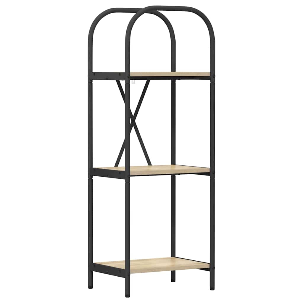 Bogreol 3 niveauer 40 x 30 x 109 cm Konstrueret træ Sonoma eg
