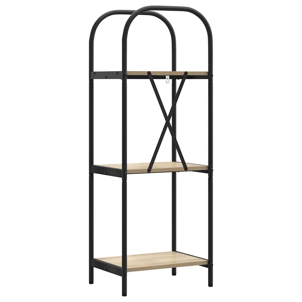 Bogreol 3 niveauer 40 x 30 x 109 cm Konstrueret træ Sonoma eg