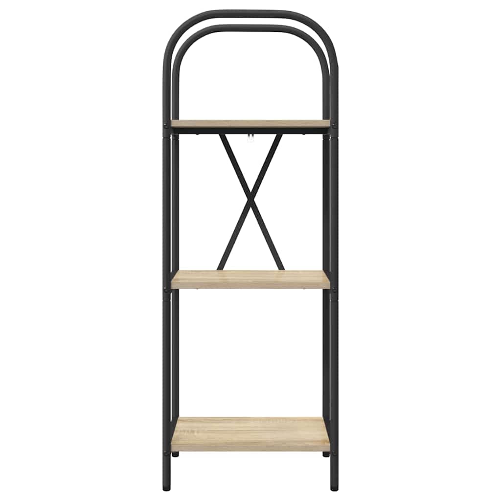 Bogreol 3 niveauer 40 x 30 x 109 cm Konstrueret træ Sonoma eg