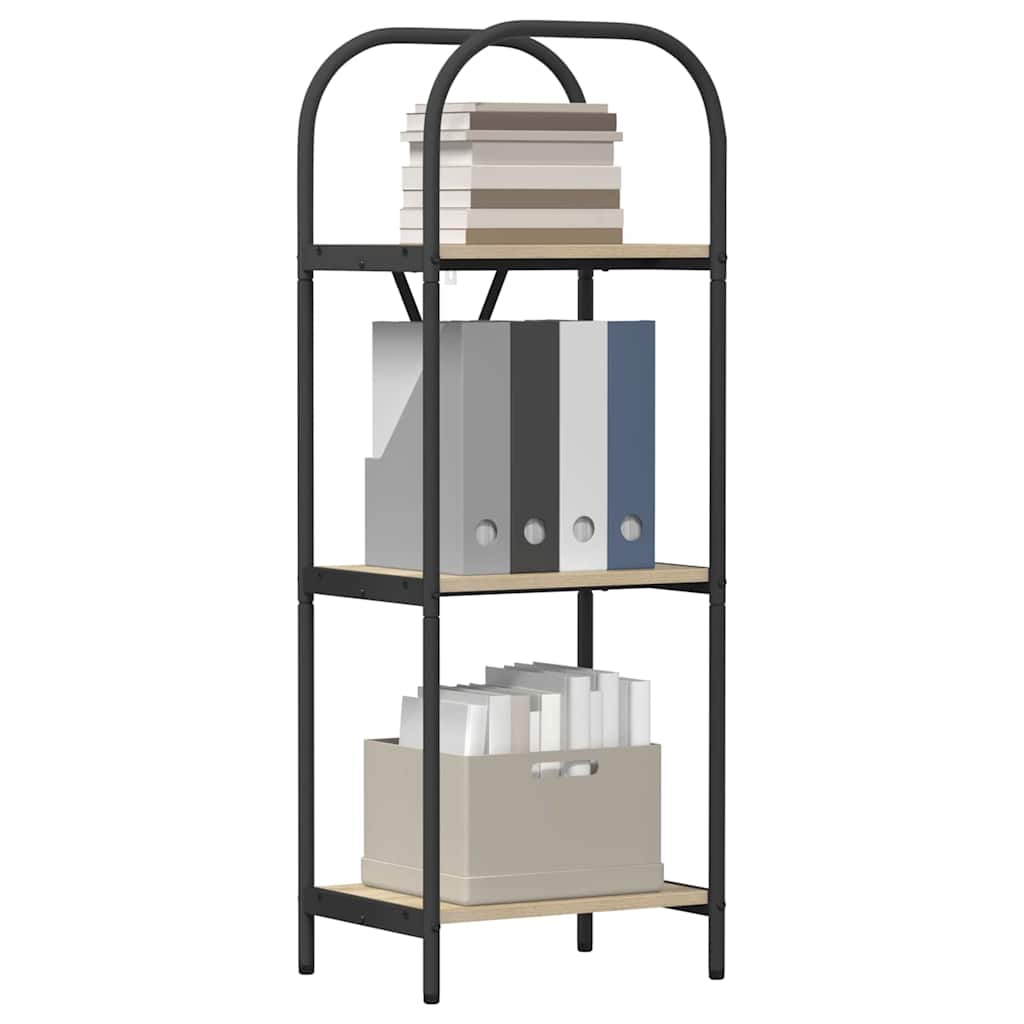 Bogreol 3 niveauer 40 x 30 x 109 cm Konstrueret træ Sonoma eg