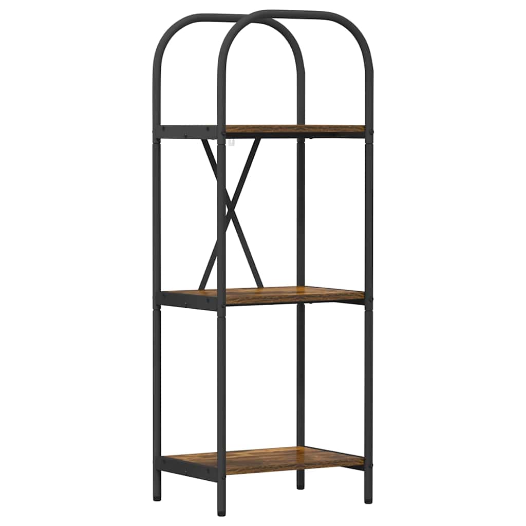 Bogreol 3 niveauer 40 x 30 x 109 cm Konstrueret træ Røget eg