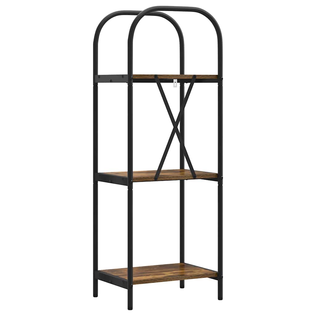 Bogreol 3 niveauer 40 x 30 x 109 cm Konstrueret træ Røget eg