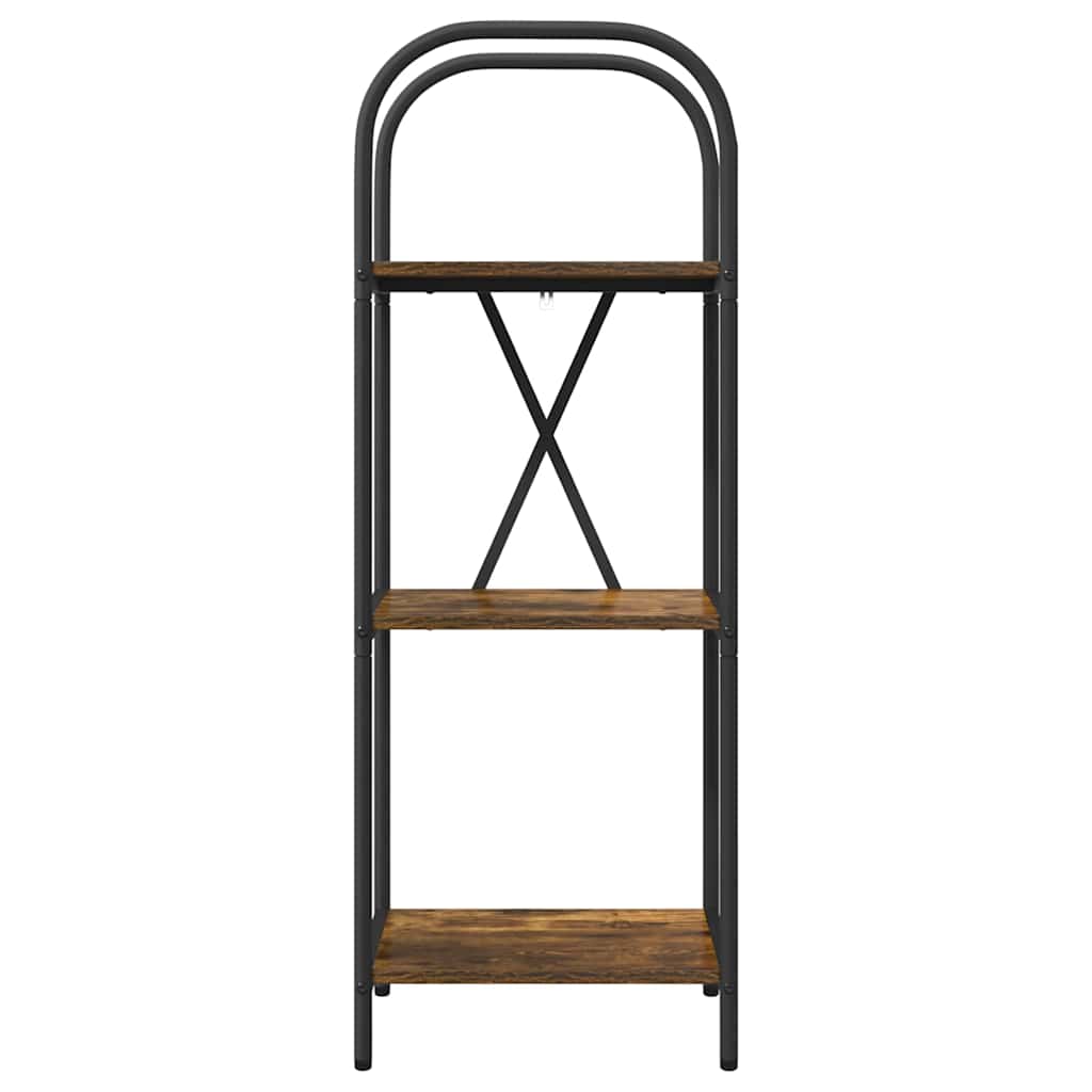 Bogreol 3 niveauer 40 x 30 x 109 cm Konstrueret træ Røget eg