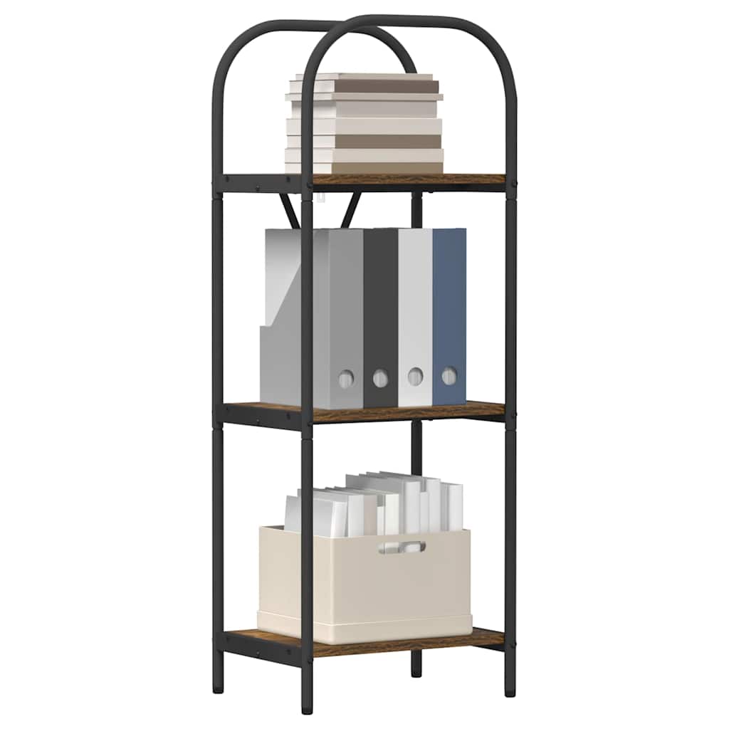 Bogreol 3 niveauer 40 x 30 x 109 cm Konstrueret træ Røget eg