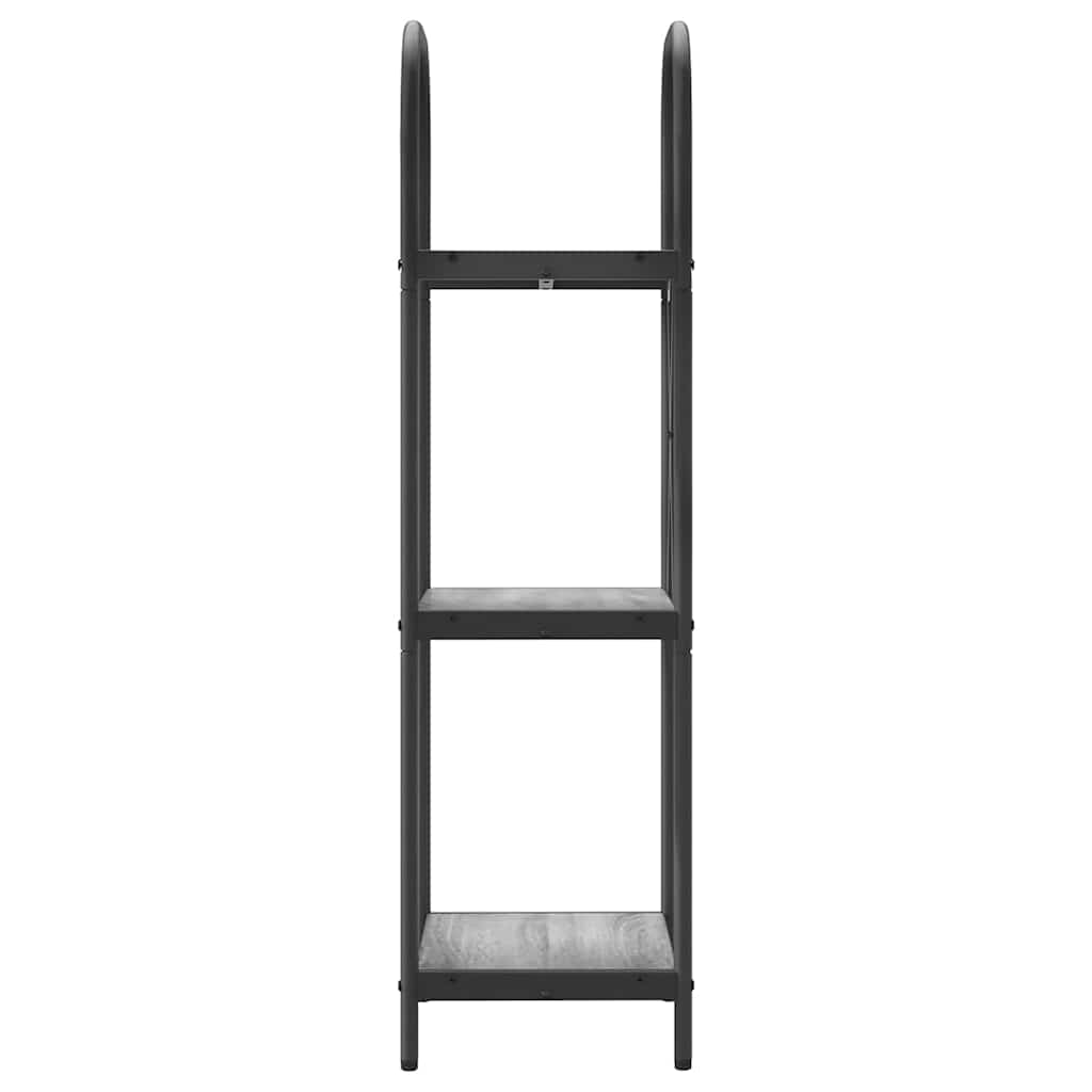 Bogreol 3 niveauer 40 x 30 x 109 cm Konstrueret træ Grå Sonoma