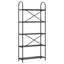 Bogreol 5 niveauer 80 x 30 x 183 cm Konstrueret træ Sort eg