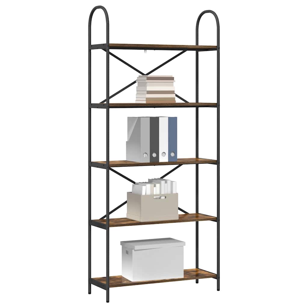Bogreol Røget eg 80 x 30 x 183 cm Konstrueret træ