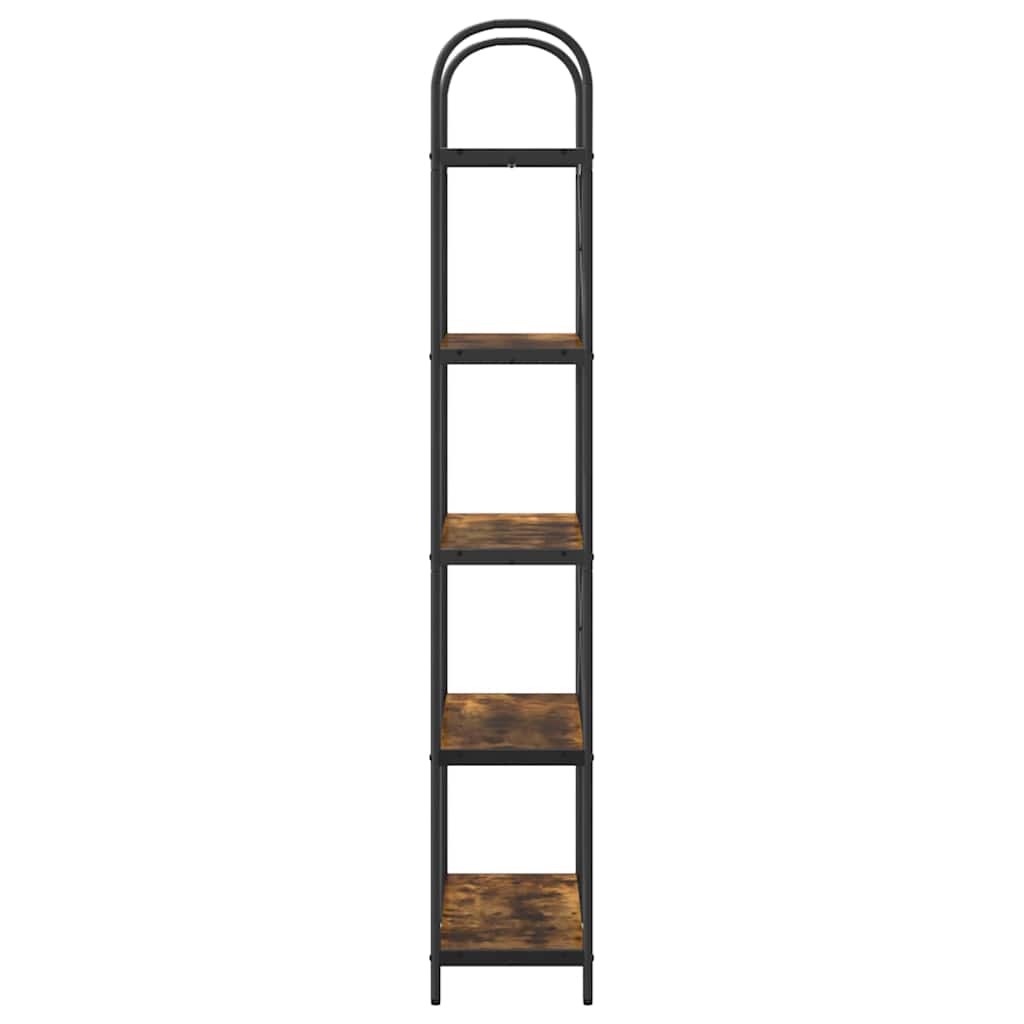 Bogreol 5 niveauer 80 x 30 x 183 cm Konstrueret træ Røget eg