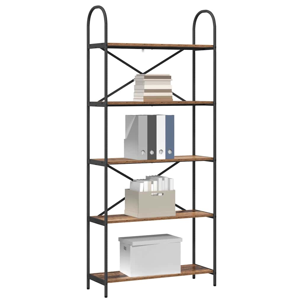 Bogreol Gammelt træ 80 x 30 x 183 cm Konstrueret træ