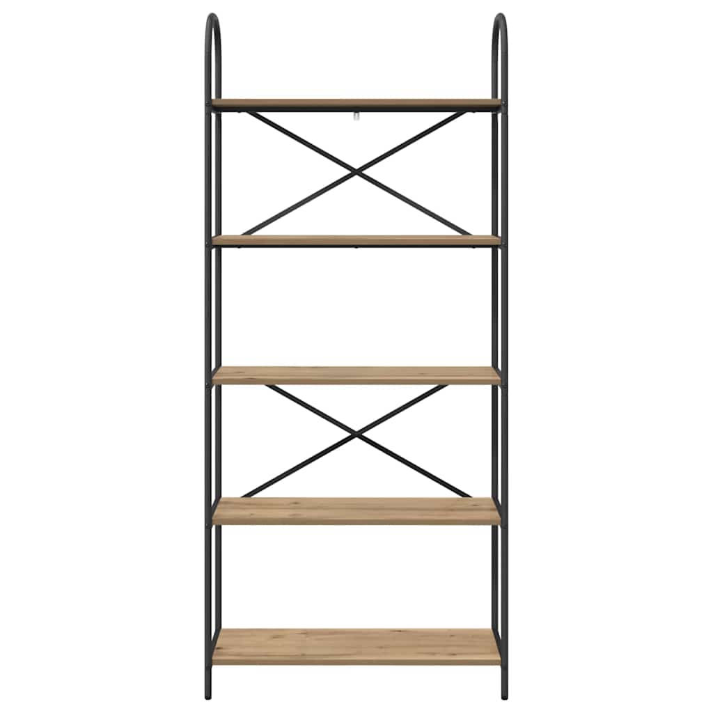 Bogreol 5 niveauer 80 x 30 x 183 cm Konstrueret træ