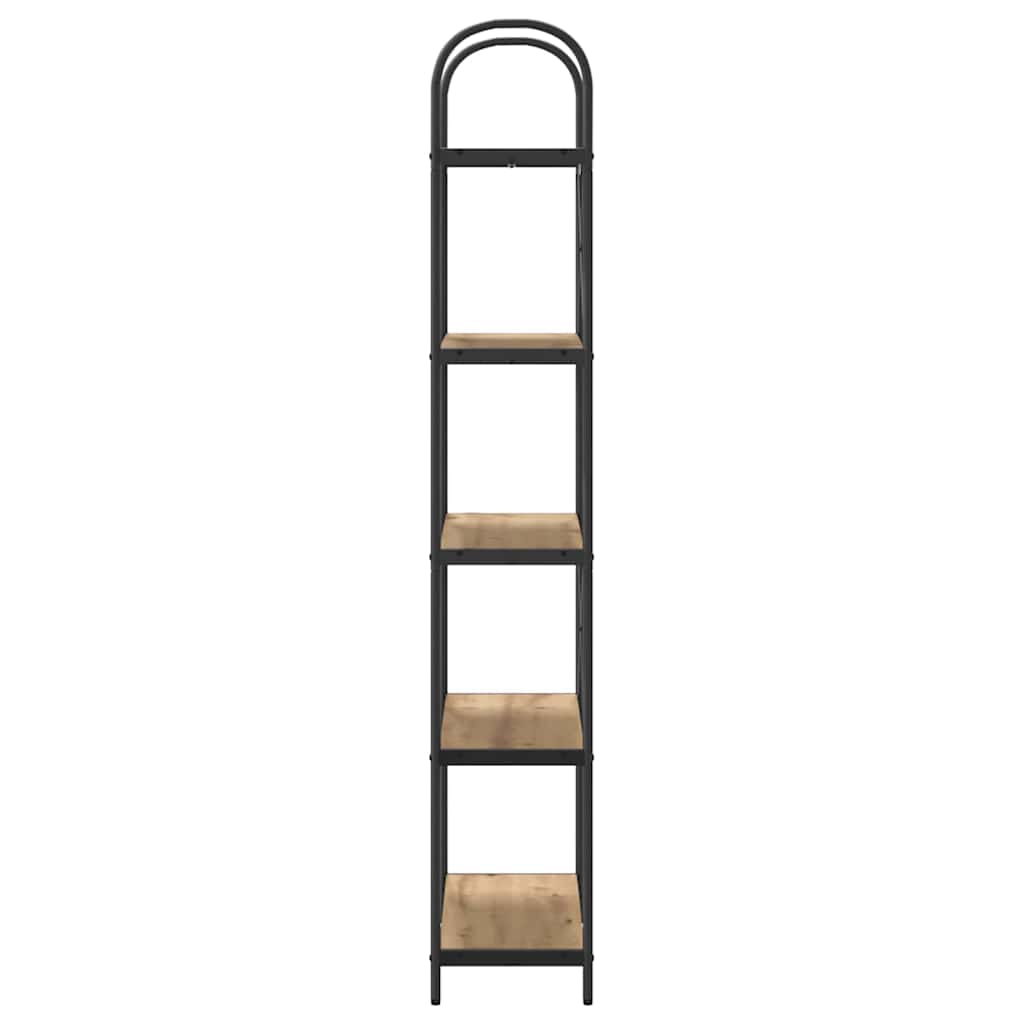 Bogreol 5 niveauer 80 x 30 x 183 cm Konstrueret træ