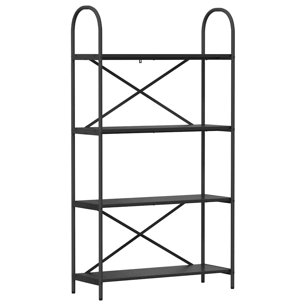 Bogreol 4 niveauer 80 x 30 x 146 cm Konstrueret træ Sort eg