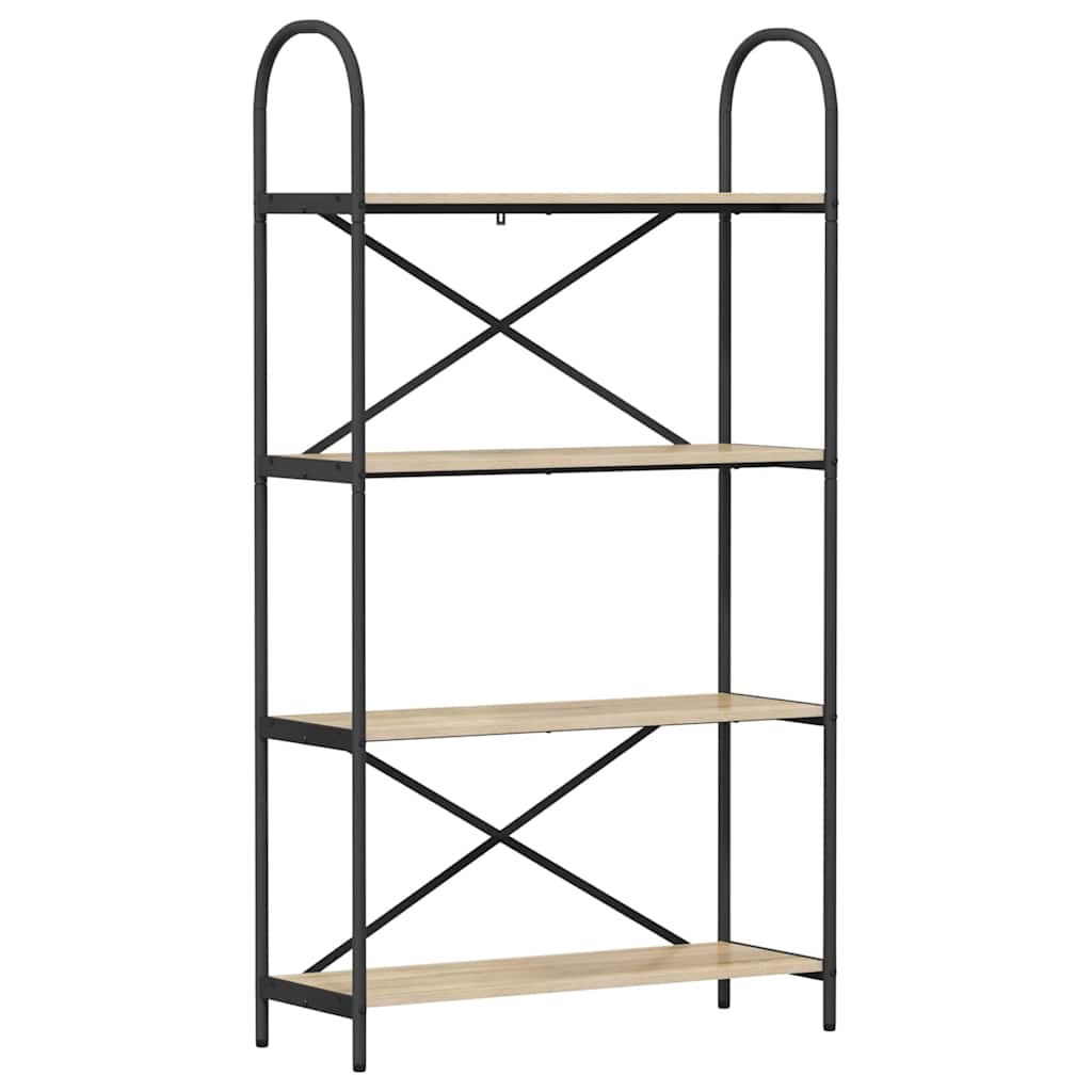 Bogreol 4 niveauer 80 x 30 x 146 cm Konstrueret træ Sonoma eg