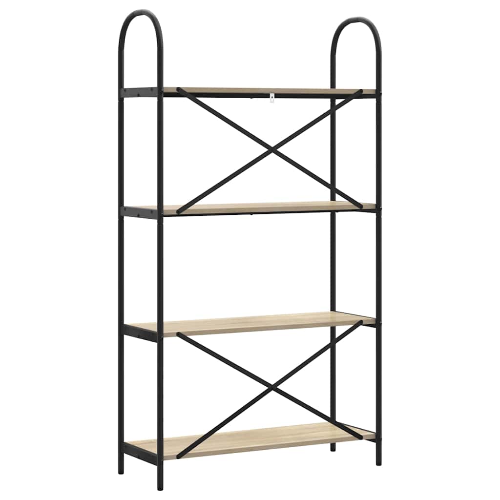 Bogreol 4 niveauer 80 x 30 x 146 cm Konstrueret træ Sonoma eg