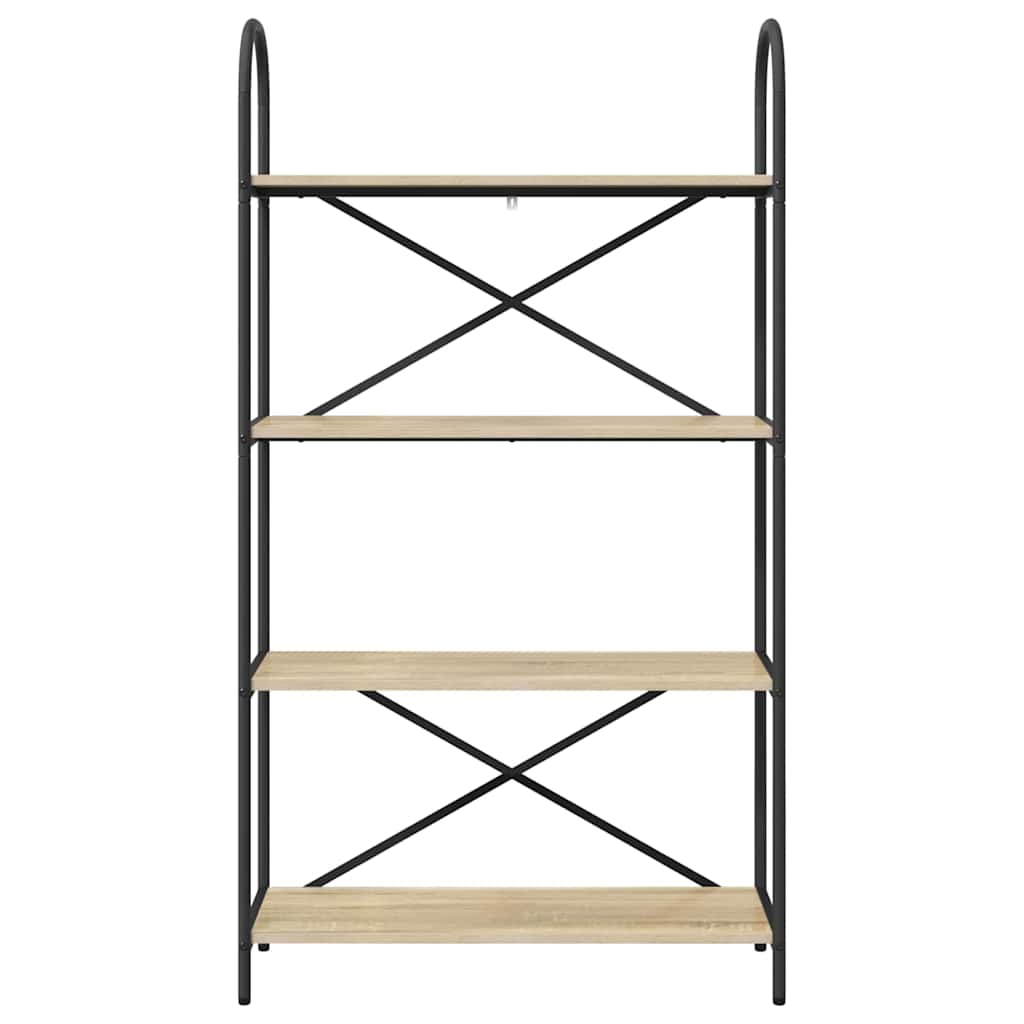 Bogreol 4 niveauer 80 x 30 x 146 cm Konstrueret træ Sonoma eg