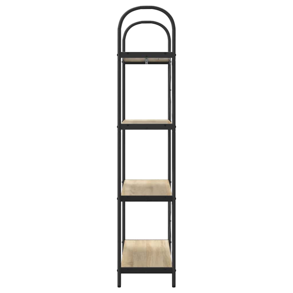 Bogreol 4 niveauer 80 x 30 x 146 cm Konstrueret træ Sonoma eg