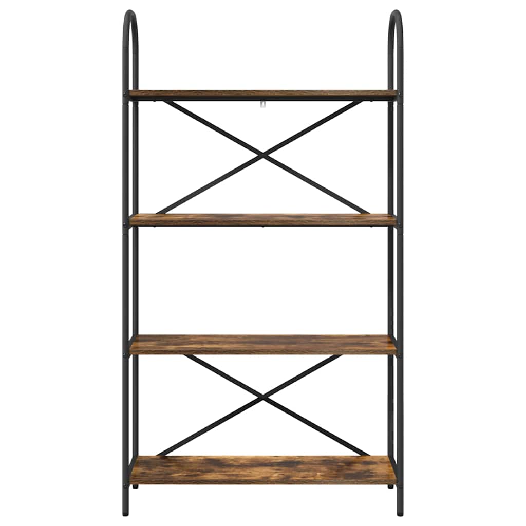 Bogreol 4 niveauer 80 x 30 x 146 cm Konstrueret træ Røget eg