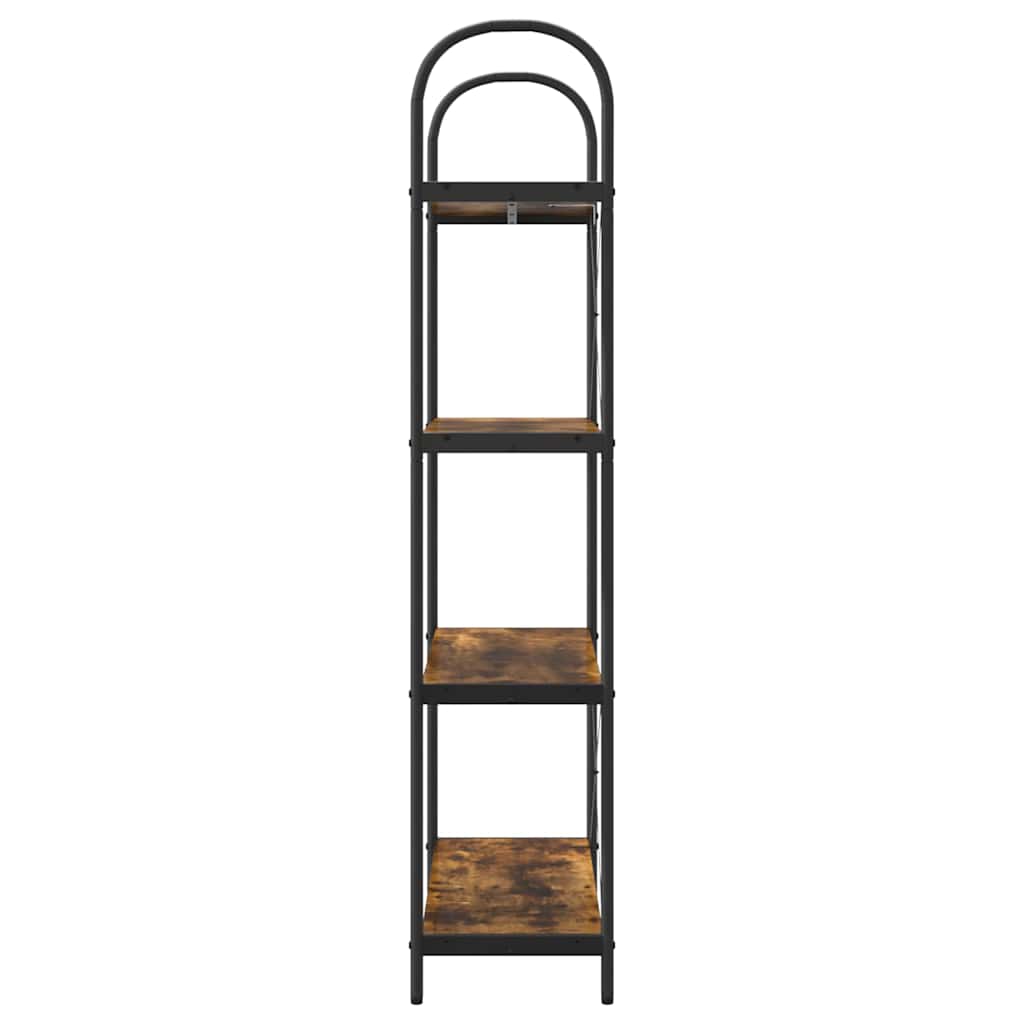 Bogreol 4 niveauer 80 x 30 x 146 cm Konstrueret træ Røget eg