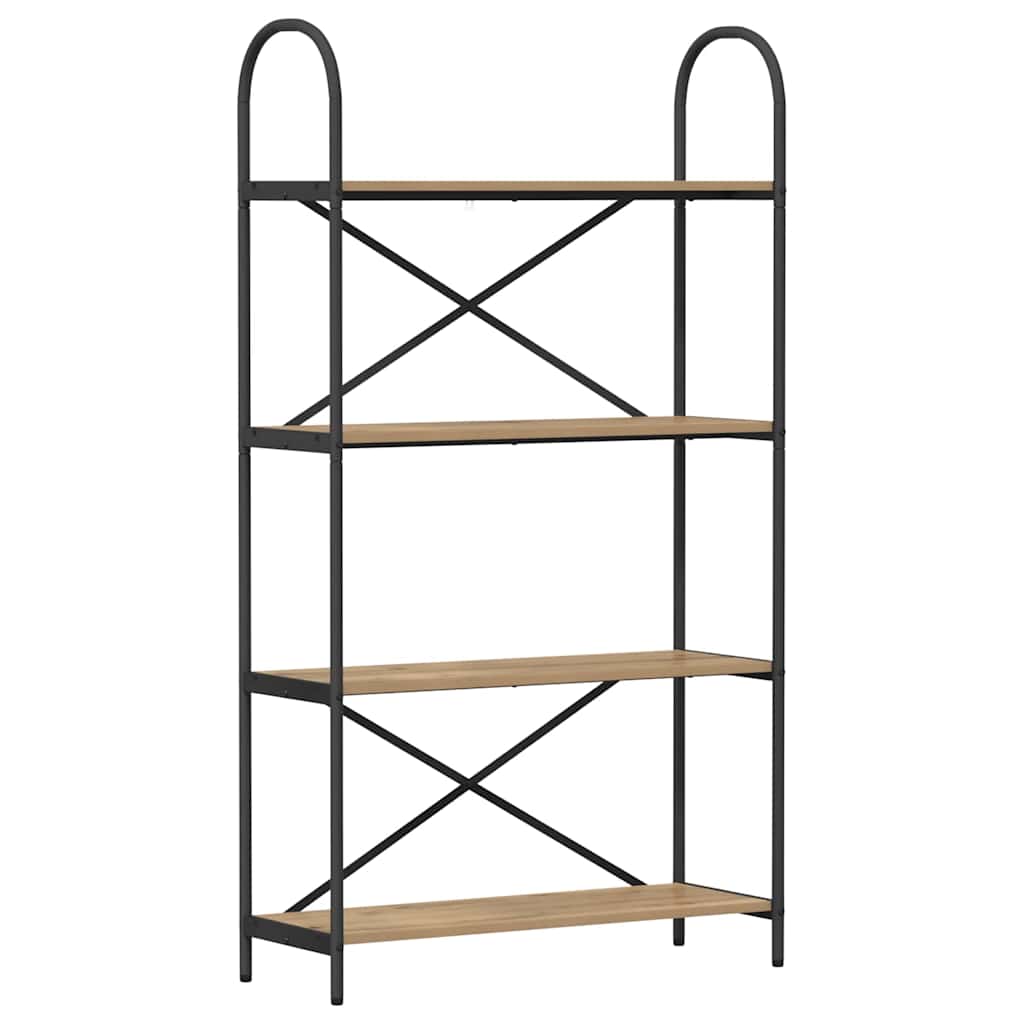 Bogreol 4 niveauer 80 x 30 x 146 cm Konstrueret træ