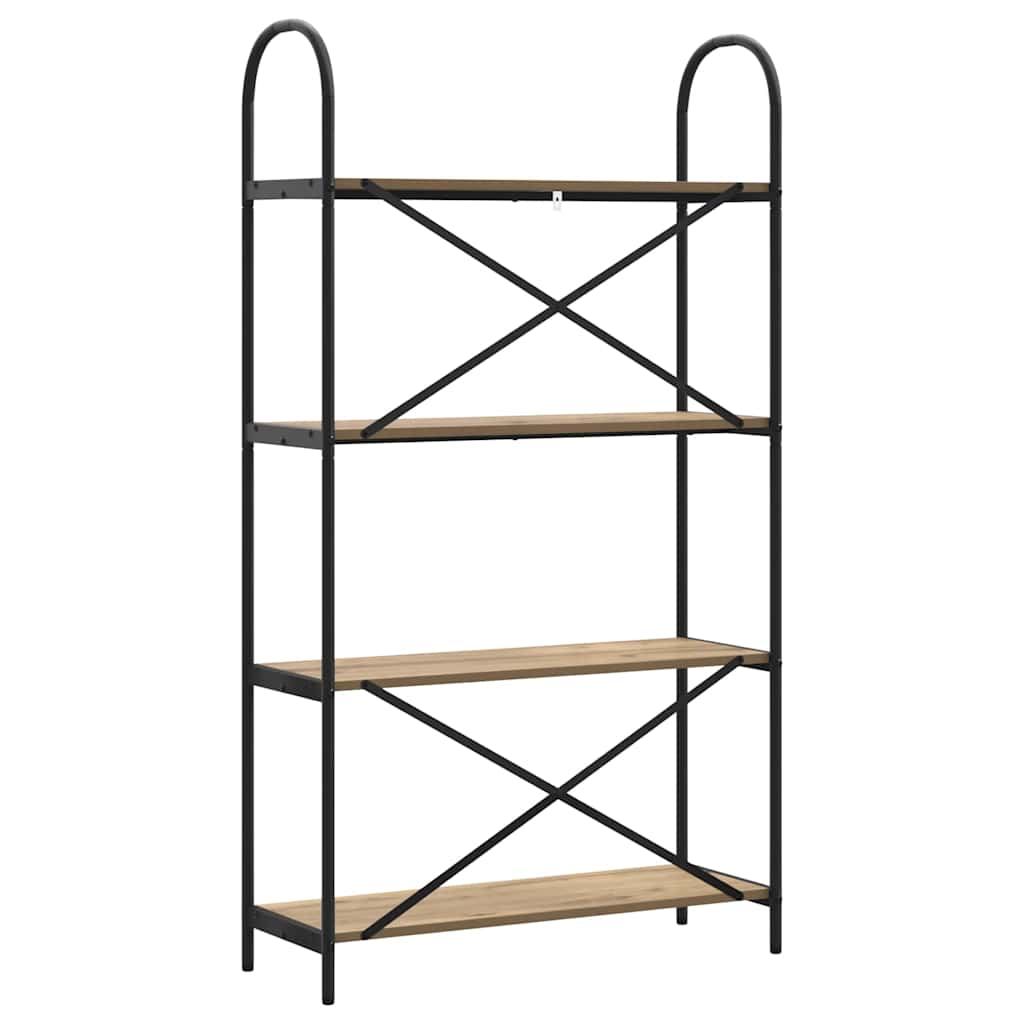 Bogreol 4 niveauer 80 x 30 x 146 cm Konstrueret træ