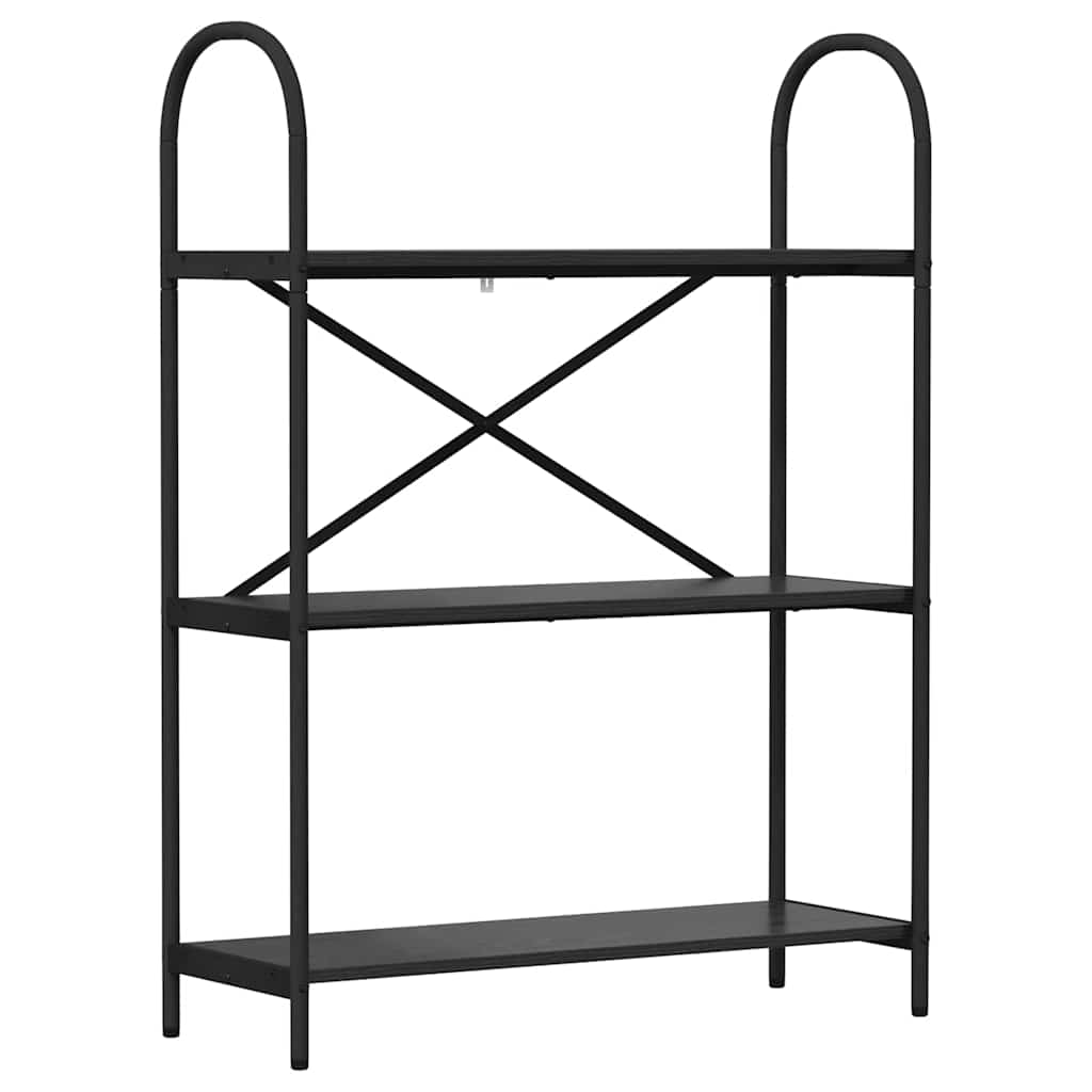 Bogreol 3 niveauer 80 x 30 x 109 cm Konstrueret træ Sort eg