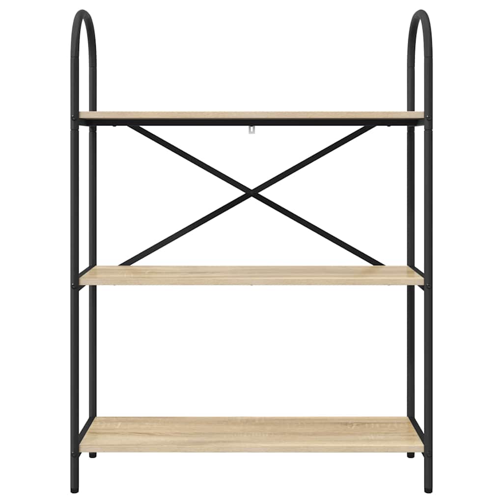 Bogreol 3 niveauer 80 x 30 x 109 cm Konstrueret træ Sonoma eg