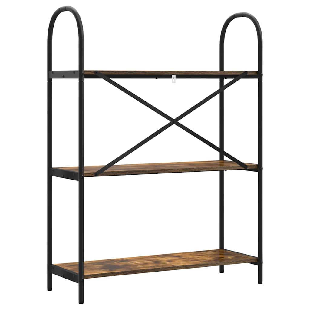 Bogreol 3 niveauer 80 x 30 x 109 cm Konstrueret træ Røget eg