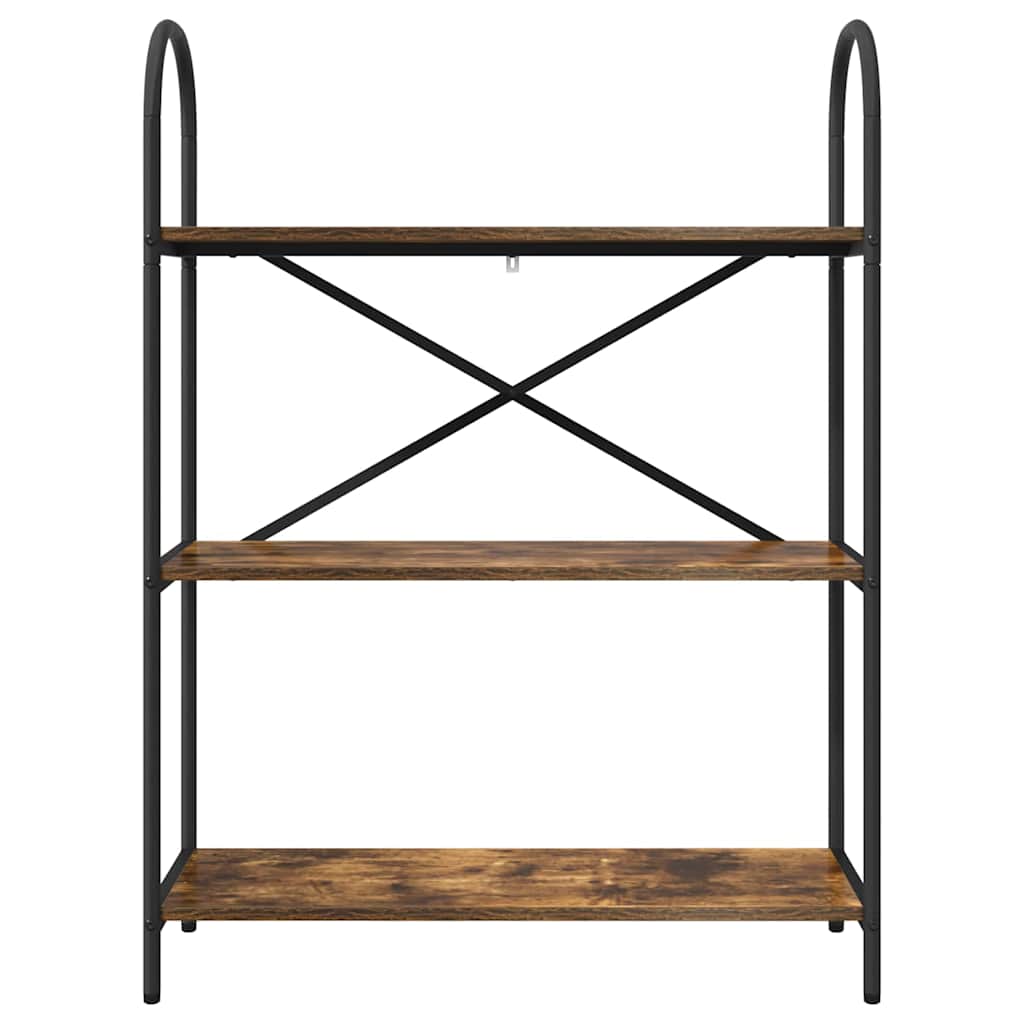 Bogreol 3 niveauer 80 x 30 x 109 cm Konstrueret træ Røget eg