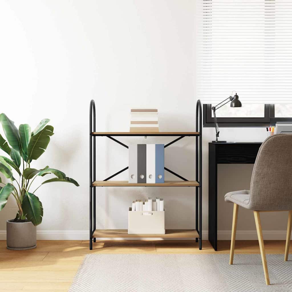 Bogreol 3 niveauer 80 x 30 x 109 cm Konstrueret træ