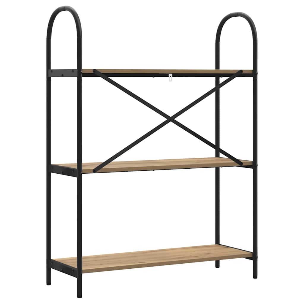 Bogreol 3 niveauer 80 x 30 x 109 cm Konstrueret træ