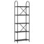 Bogreol 5 niveauer 60 x 30 x 183 cm Konstrueret træ Sort eg