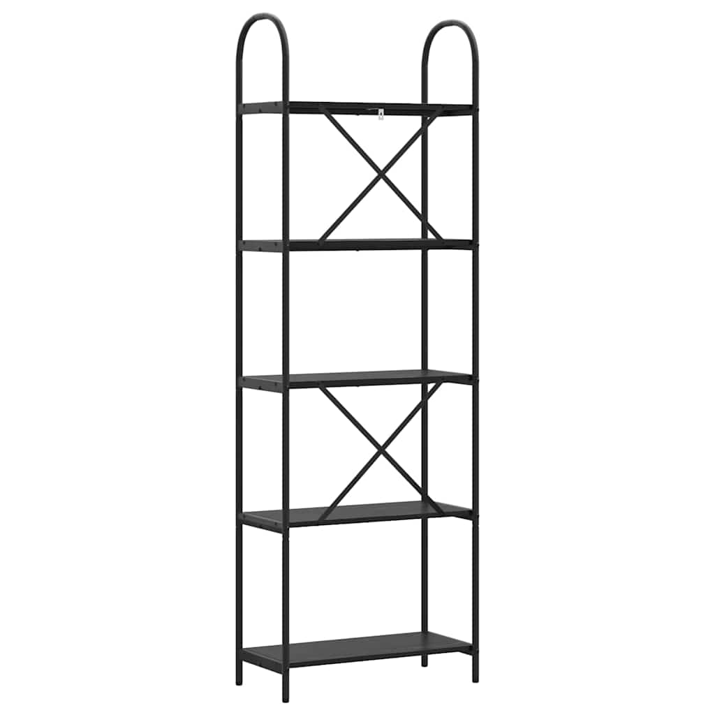 Bogreol 5 niveauer 60 x 30 x 183 cm Konstrueret træ Sort eg