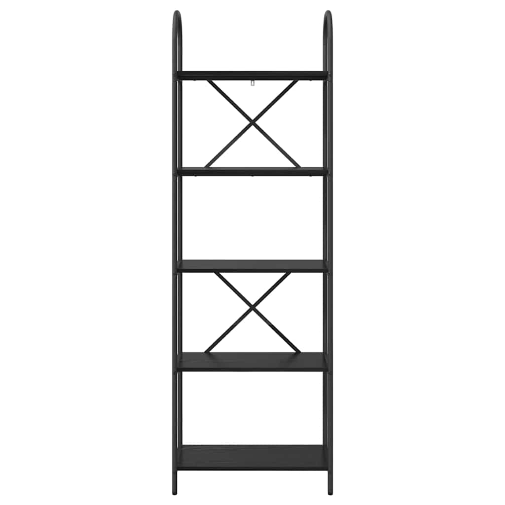 Bogreol 5 niveauer 60 x 30 x 183 cm Konstrueret træ Sort eg