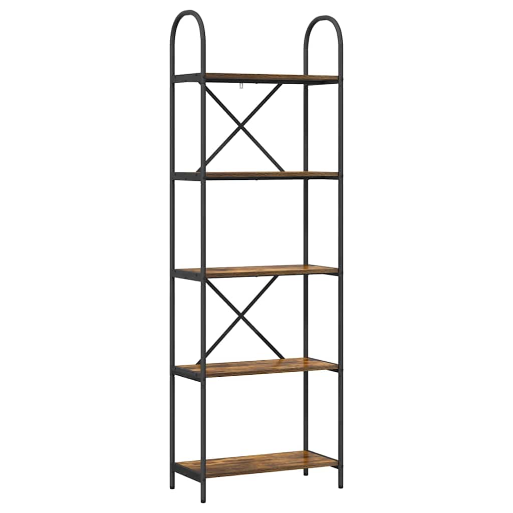 Bogreol 5 niveauer 60 x 30 x 183 cm Konstrueret træ Røget eg