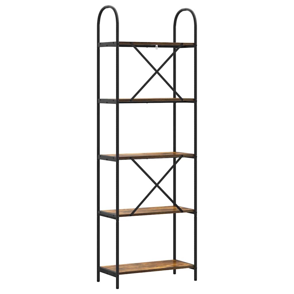 Bogreol 5 niveauer 60 x 30 x 183 cm Konstrueret træ Røget eg